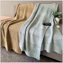 Blankets Knitted Blanket Scandinavian Decorative Living Room Nap Cover Woollen Bed Sofa
