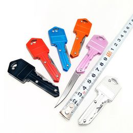10 kolorów mini składane nóż gadżety na zewnątrz kluczowy kształt kieszonkowy nóż owocowy wielofunkcyjny nóż breloyka