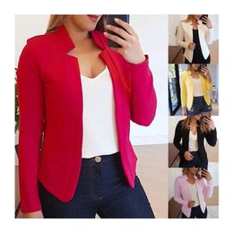 Women's Wool & Blends 5XL Plus Size Women Blazer Thin Long Sleeve Solid Color Office Lady Suit Coat 2023 Fashion Basic Coats Autumn