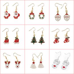 Stud Earrings Christmas Gifts Cute Cartoon Snowflakes Santa Claus Children's Ornaments Girl's OrnamentsStud