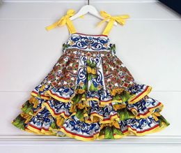 nuovo abito da principessa in pizzo estivo per ragazza abito floreale per bambini abiti per ragazze abbigliamento per bambini vestito da festa di compleanno