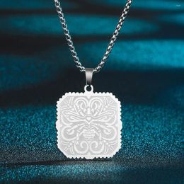 Pendant Necklaces Chereda Chinese Buddism Stainless Steel Men Necklace Guardian Lion Dog Charm Designer Jewelry