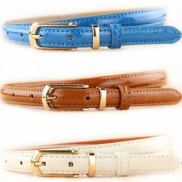 Belts Colors Women Gilrs Candy Color Thin PU Leather Belt Exquisite Dress Waist Ladies Solid Fashion Wild BeltsBelts