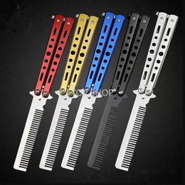 Party Favour Fashion Hot Delicate Pro Salon Stainless Steel Folding Training Butterfly Practise Style Knife Comb Tool RRA