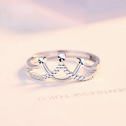 Cluster Rings Crown Pt950 Platinum Female Opening Ring Simple Single Imperial Concubine Engagement For Women