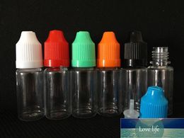 Liquid PET Dropper Bottle with Colourful Childproof Caps Long Thin Tips Clear Plastic Needle Bottles factory outlet 5ml 10ml 15ml 20ml 30ml 50ml