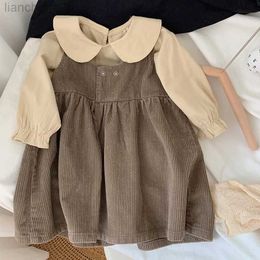 Girl's Dresses Baby Girl Dress Spring Autumn Children Clothes 2pcs Sets Korean Kids Vest Princess Dress 1-6Years Girls Casual Loose Dress Suit W0314