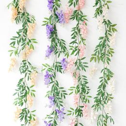 Decorative Flowers Anti-fall 1Pc Special Delicately Cut Artificial Vines Plastic Flower Vine Bright Color Party Decor