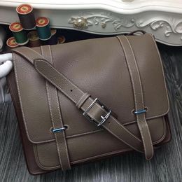 brand handbag designer purse 35cm men cross body bag handmade quality togo leather wax stitching many colors fast delivery wholesale price