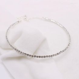 Choker Wedding Bridal Multi-lay Row Rhinestone Crystal Necklace Silver Plated Jewelry For Women Necklaces Elegant Girl Love Gift