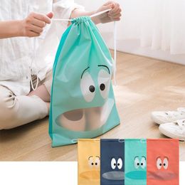 Storage Bags 1pc Waterproofing Cartoon Animals Printed Baby Clothing Kids Toys Organiser Drawstring Cosmetic Candy Pouch BagsStorage