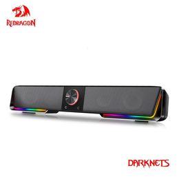 Portable Speakers REDRAGON GS570 Darknets Support Bluetooth Wireless aux 3.5 surround RGB speakers column sound bar for computer PC loudspeakers 230314
