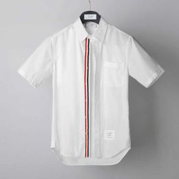 High Density Poplin Fabric Trend White Short Sleeved Shirt Bonzero Business Casual Slim Fitting Popular Men's