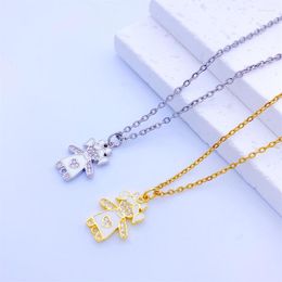 Chains Fashion Boy Girl Couple Necklace For Women Men Sister Brother Twin Collares Choker Stainless Steel Long Chain Gifts