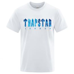 Men's T-Shirts Trapstar London Undersea blue Printed T-Shirt men Summer Breathable Casual Short Sleeve Street Oversized Cotton Brand T Shirts 230313