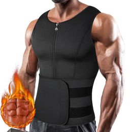 Men Waist Trainer Vest Corset Sweat Suit Slimming Shirt Body Shaper Weight Loss Workout Tank Tops for Muscle Bodybuilding Clothi