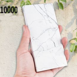 Slim Marble Pattern 10000mAh Power Bank Portable Battery Charger PoverBank For iPhone Xiaomi Huawei PowerBank rechargeable