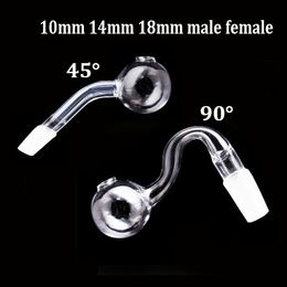 30mm Big Ball Glass Oil Burner Pipe Transparent Clear Tobacco Bent Oil Bowl Hookah Adapter Thick Bong Pipes 10mm 14mm 18mm Male Female 45 90 Degree Cheapest