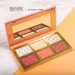 Other Makeup IMAGIC 6 Colour Hybrid Highlight Blush Palette Rouge Palet Contour Shadow Cosmetics 230314