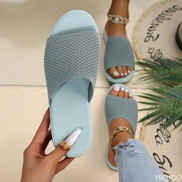 GAI Summer Flying Woven Flat Non-slip Casual Breathable Outdoor Beach Comfortable Women's Slippers or Indoor Home Shoes 230314 GAI
