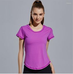 Active Shirts Sport Top Fitness Women T Shirt Mesh Patchwork Yoga Stretch Running Workout Tops Jersey Female Sports T-shirts For