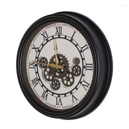 Wall Clocks Nordic Metal Gear Clock Silent American Large Vintage Home Decor Living Room Decoration Gift