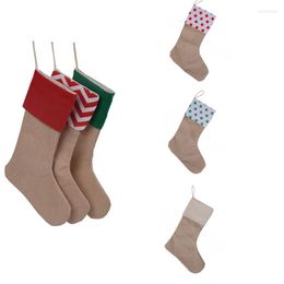 Jewellery Pouches Year Candy Christmas Stocking Gift Bags For Xmas Decorations Natural Burlap Jute Bag Holders