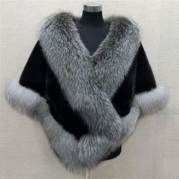 Women's Fur Faux Shawl Mink Hair Female Cloak Coat Dress Style Women