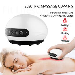 Face Massager Electric Cupping massage LCD Display Guasha Scraping EMS Body massager Vacuum Cans Suction Cup IR Heating Fat Slimming 230314