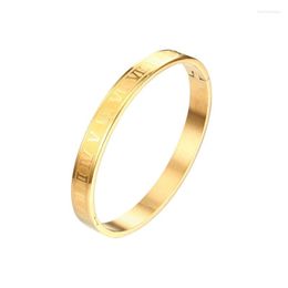 Bangle Supply 4mm Narrow 8mm Wide Solid Stainless Steel Roman Engraved Numerals Men And Women Bracelet For Lover