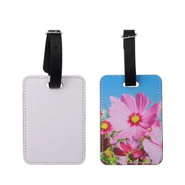 Sublimation Blank Luggage Tags Blanks with Leather strap Suitcase Tags for DIY Both sides printable