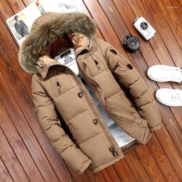 Men's Down Jackets Mens Winter Jacket Men Fashion Thick Warm Parkas Fur 90% White Duck Coats Casual Male Waterproof