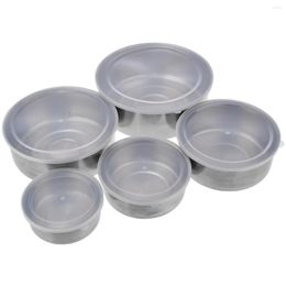 Bowls 5pcs/lot Stainless Steel Mixing Ingredients Standby Bowl Container DIY Cake Bread Salad Mixer Tools 5 Lid