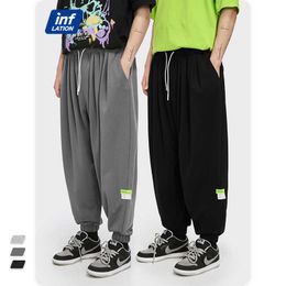 Men's Pants INFALTION Mens Sweatpant 2021 Stylish Soft Black Elastic Waist Casual Sweatpants Men Joggers Pants Sportwear 3634S21 Z0306