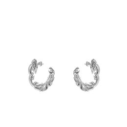 Hoop Earrings & Huggie H Flame Temperament Ear Studs Platinum Plated Luxury Design Accessories For Women Lady 2023 Trendy Jewelry