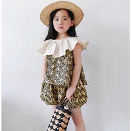 Clothing Sets Girls Clothing Sets Summer Children's Lotus Collar Tops Bell BotToms Clothes for Kids Children Designer Outfits Baby Costumes