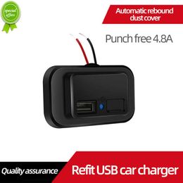 New Dual USB Car Charger Socket Charger Adapter 4.8A 3.1A 12V/24V Car Usb Splitter Outlet Power Adapter for Camper Truck Boat RV Bus