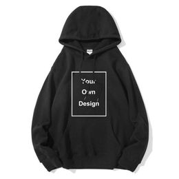 Men's Hoodies & Sweatshirts High Quality Cotton Your OWN Design Sweatshirt Brand Logo/Picture Custom DIY Print Loose Pullovers Mal