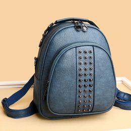 Women Men Backpack Style Genuine Leather Fashion Casual Bags Small Girl Schoolbag Business Laptop Backpack Charging Bagpack Rucksack Sport&Outdoor Packs 8020