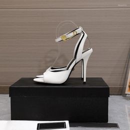 Dress Shoes Women Spring Summer 2023 Elegant Fashion Super High Heel Shoe Sandals Flip-Flops Metal