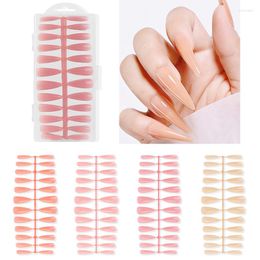 False Nails 240PCS Coffin Nail Tips Nude Long Square Fake Extension Art Ice Transparent Pointed Smooth