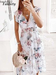 Casual Dresses Summer Fashion Floral Printed Long Dress Ladies Sleeveless Elastic Waist Beach Dress 2022 Women V-Neck Pleated Chiffon Cover-Ups W0315