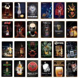 Vintage Beer Tin Sign Metal Sign Decorative Plaque Retro Plate Wall Decor Bar Pub Club Man Cave Beer Poster 30X20cm W03