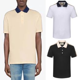 Hommes Man Polo Shirt Pique Striped Shorts Sleeves Stretch Cotton Turn Neck