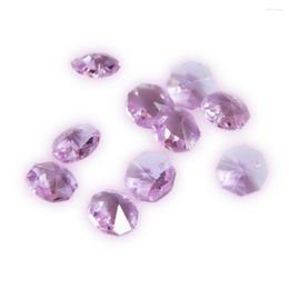 Chandelier Crystal 14mm 2 Holes Lilac 100pcs/1000pcs Octagon Beads Curtain DIY Window Accessories Prisms Hanging Pendant Parts