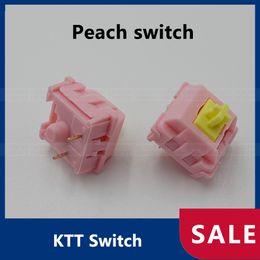 KTT Switch Peach Switches Linear 45g Customise SMD LED 3pin Mechanical Keyboard Accessories DIY Game GK61 GK64 Anne Pro 2