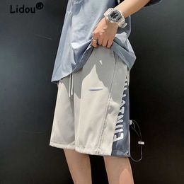 Men's Shorts Handsome Casual Sports Waist Drawstring Fake Two Piece Male Wide Leg Shorts Summer Loose High Quality Printing Man Trousers 2022 G230315