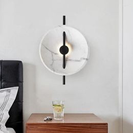 Wall Lamps Nordic Imitation Marble Sconce Light LED Resin Lamp Living Room Decoration Bedroom Bedside El Bra