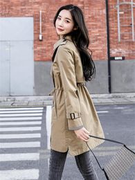 Women's Trench Coats This Year's Windbreaker Women's Medium And Long Style 2023 Spring Autumn Small Drape High-End Atmospheric Blue