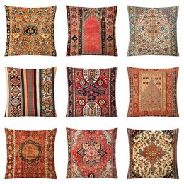 Pillow Case Retro Mediterranean Pillow Cover Mandala Hold Throw Pillows Case Bedside Office Car Decorative Pillowcase Sofa Couch Cushion Cover Bedding BC476